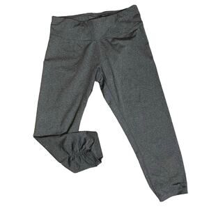Calvin Klein Grey Performance Leggings SIZE SMALL Cropped Hidden Pocket Shirred